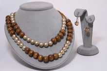 Load image into Gallery viewer, Wood Beaded Necklace Set