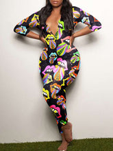 Load image into Gallery viewer, Lip Print Jumpsuit
