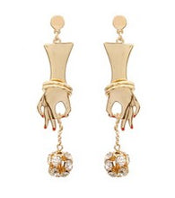 Load image into Gallery viewer, Hands Down Rhinestone Earrings
