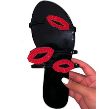 Load image into Gallery viewer, Crystal Lip Flat Slippers Sandals
